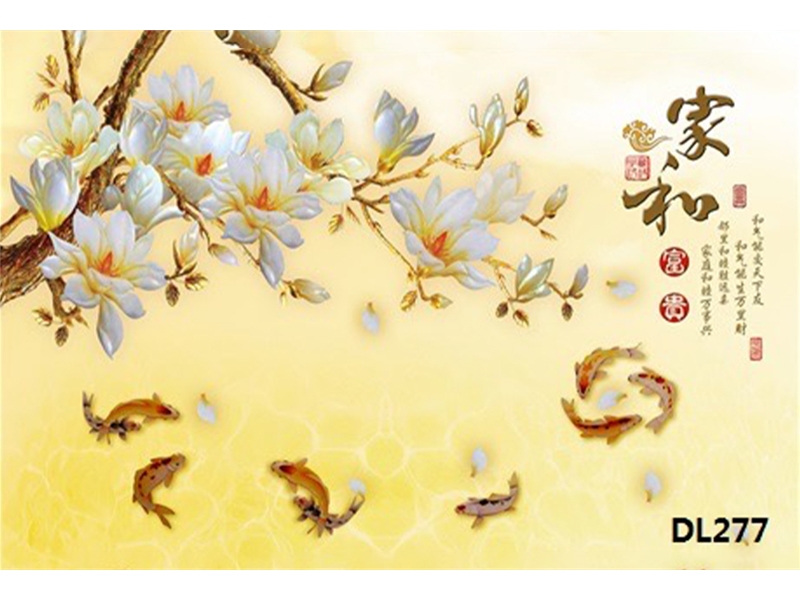 理石彩雕-玉兰花